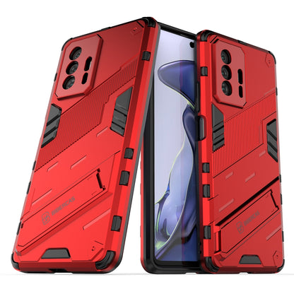 Xiaomi Mi 11T Pro Shockproof Phone Case - Punk Armor 2-in-1 PC + TPU with Invisible Holder