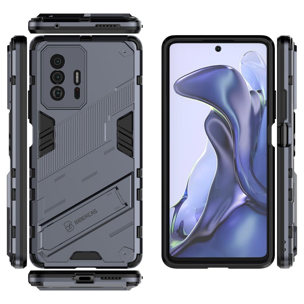 Xiaomi Mi 11T Shockproof Phone Case - Punk Armor 2-in-1 PC + TPU with Invisible Holder