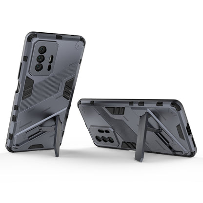 Xiaomi Mi 11T Pro Shockproof Phone Case - Punk Armor 2-in-1 PC + TPU with Invisible Holder