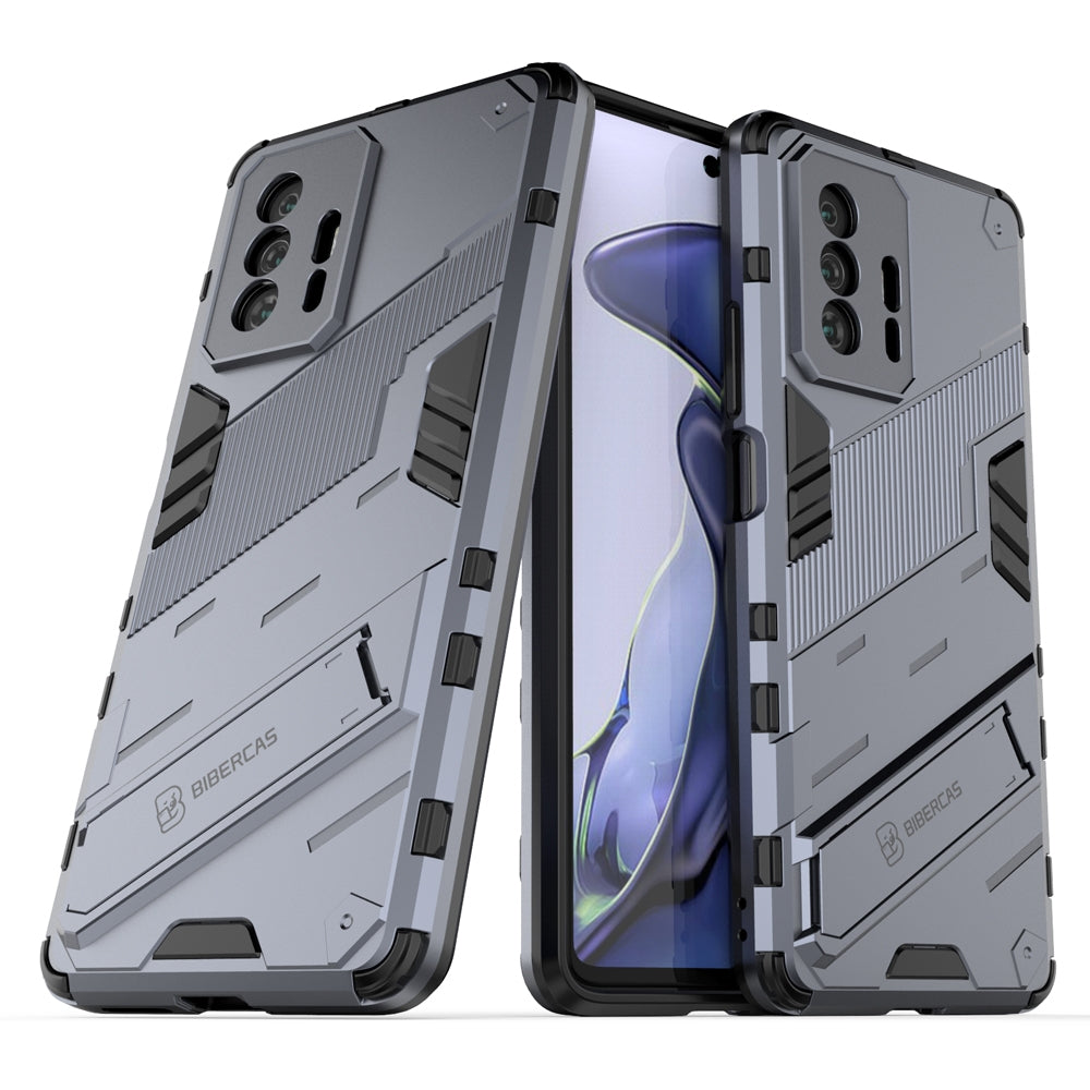 Xiaomi Mi 11T Shockproof Phone Case - Punk Armor 2-in-1 PC + TPU with Invisible Holder