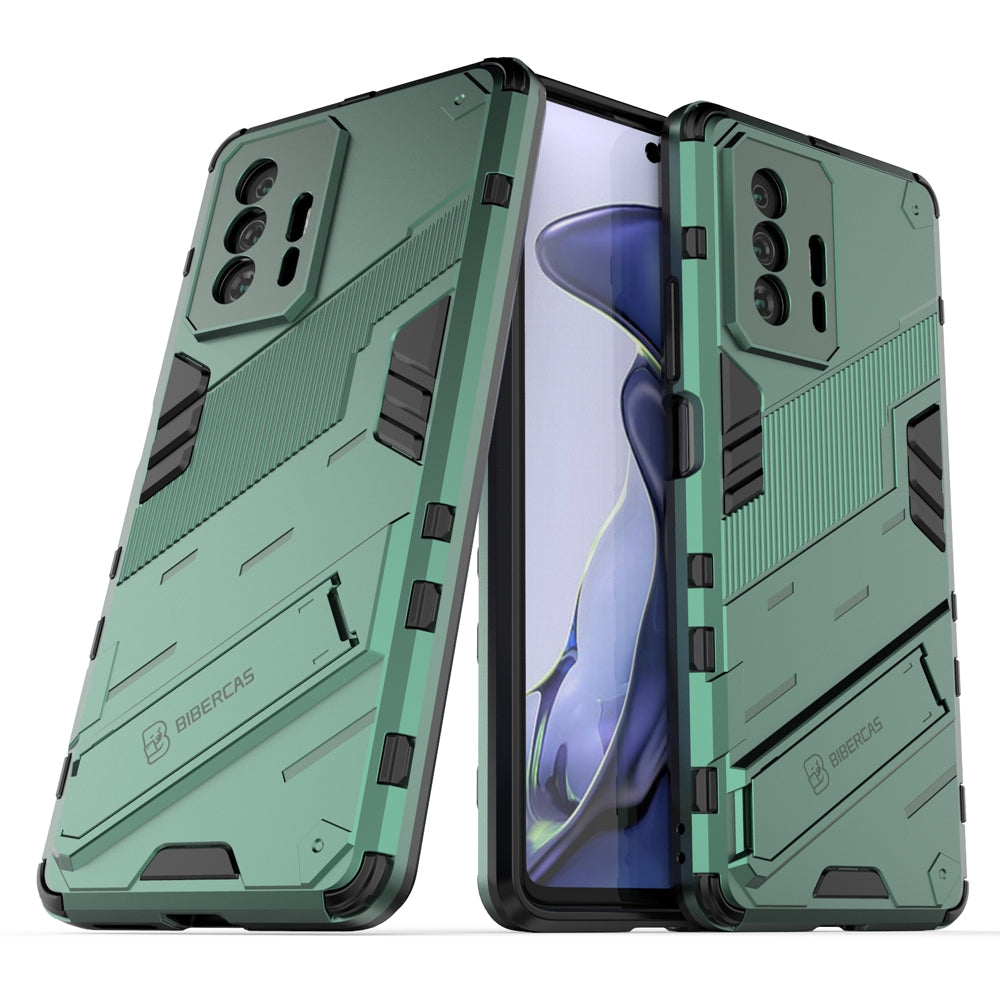 Xiaomi Mi 11T Pro Shockproof Phone Case - Punk Armor 2-in-1 PC + TPU with Invisible Holder