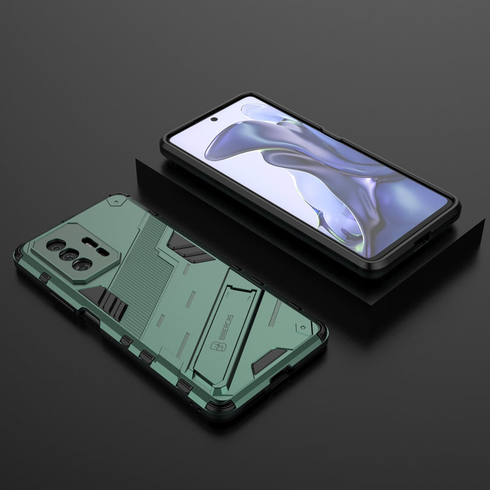 Xiaomi Mi 11T Pro Shockproof Phone Case - Punk Armor 2-in-1 PC + TPU with Invisible Holder