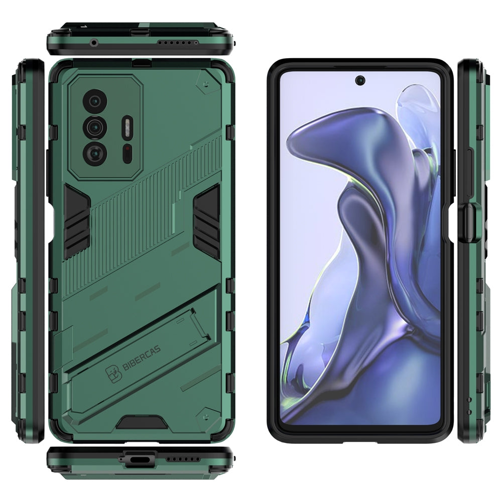 Xiaomi Mi 11T Pro Shockproof Phone Case - Punk Armor 2-in-1 PC + TPU with Invisible Holder