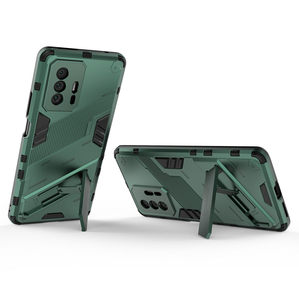 Xiaomi Mi 11T Shockproof Phone Case - Punk Armor 2-in-1 PC + TPU with Invisible Holder