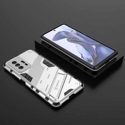 Xiaomi Mi 11T Shockproof Phone Case - Punk Armor 2-in-1 PC + TPU with Invisible Holder