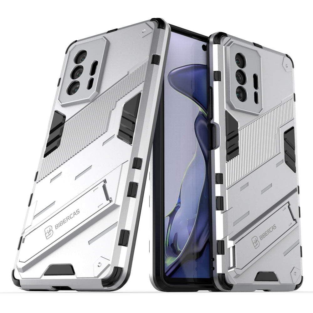 Xiaomi Mi 11T Shockproof Phone Case - Punk Armor 2-in-1 PC + TPU with Invisible Holder