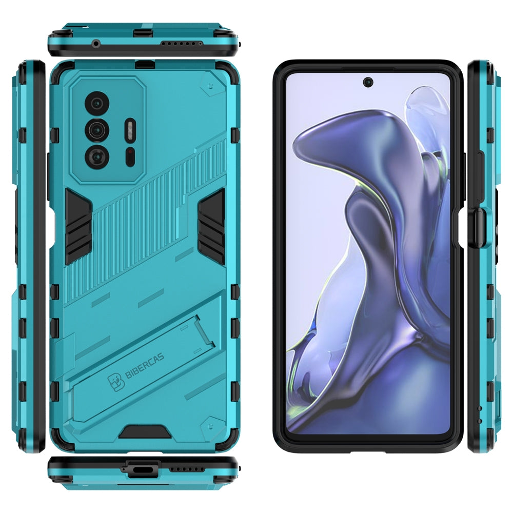 Xiaomi Mi 11T Shockproof Phone Case - Punk Armor 2-in-1 PC + TPU with Invisible Holder