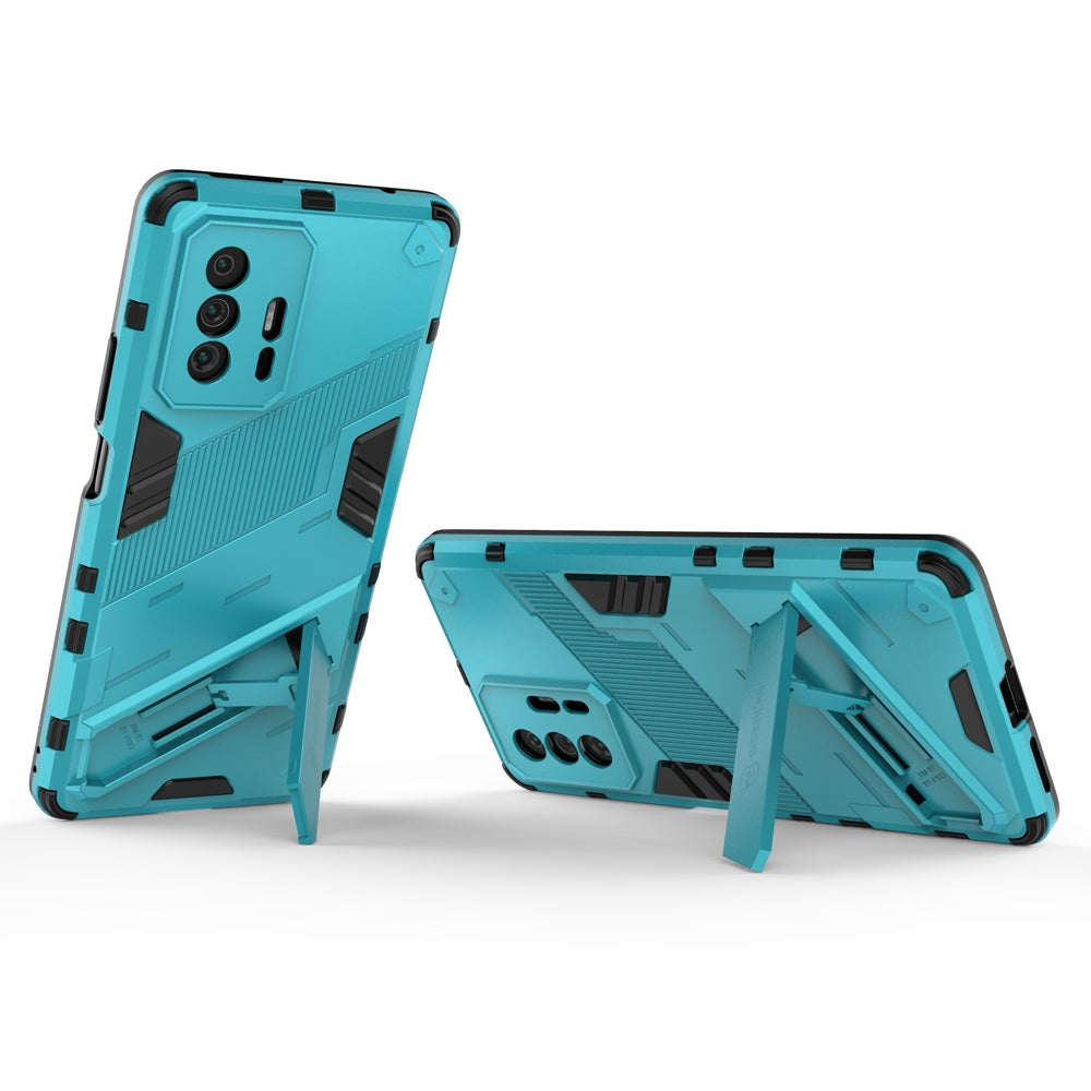 Xiaomi Mi 11T Shockproof Phone Case - Punk Armor 2-in-1 PC + TPU with Invisible Holder