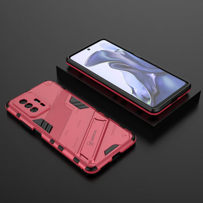 Xiaomi Mi 11T Pro Shockproof Phone Case - Punk Armor 2-in-1 PC + TPU with Invisible Holder