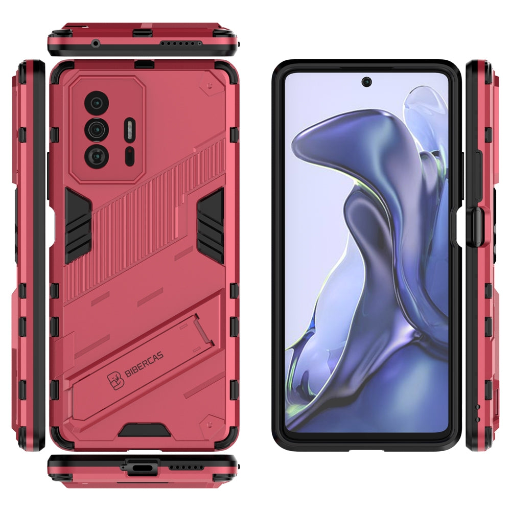 Xiaomi Mi 11T Pro Shockproof Phone Case - Punk Armor 2-in-1 PC + TPU with Invisible Holder