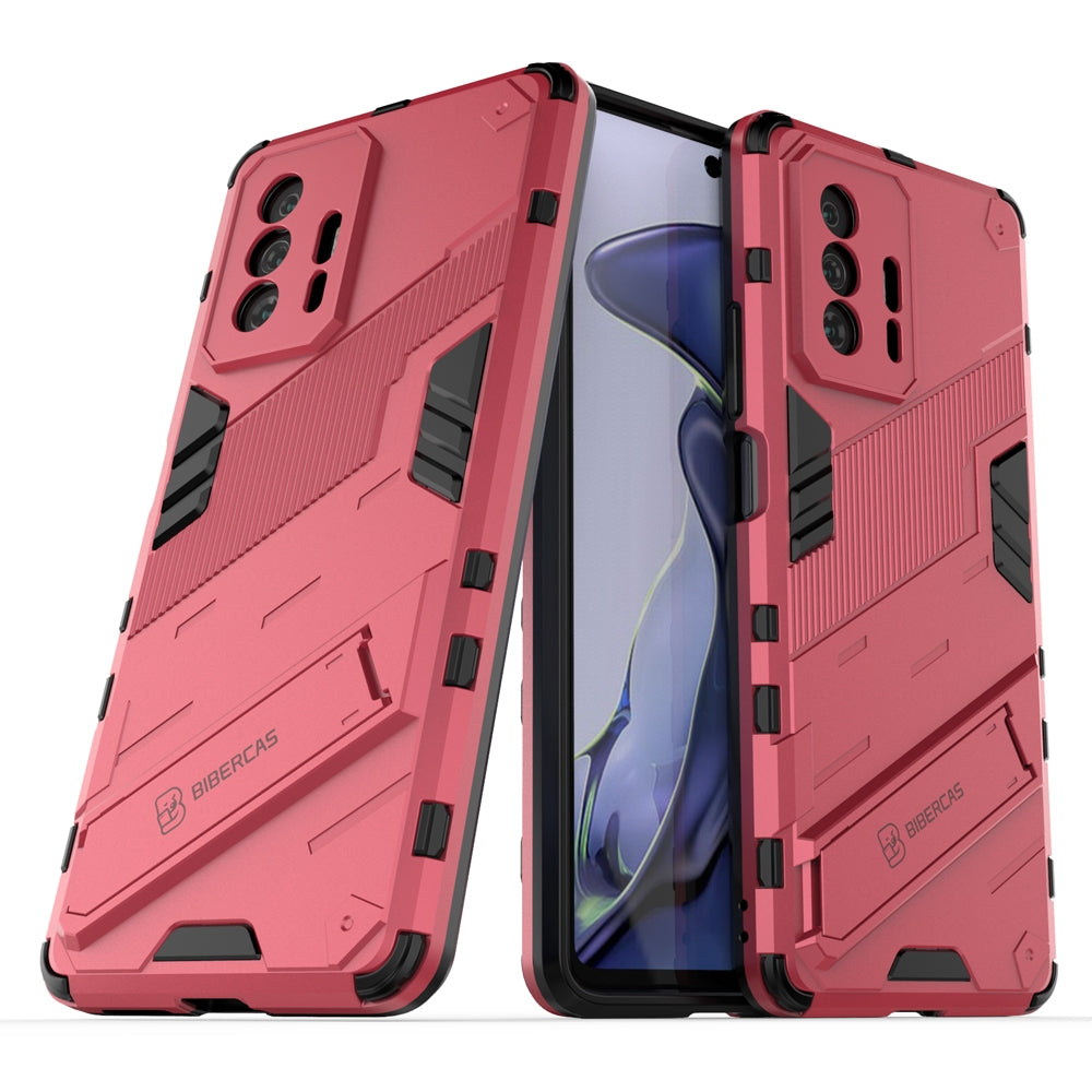 Xiaomi Mi 11T Shockproof Phone Case - Punk Armor 2-in-1 PC + TPU with Invisible Holder