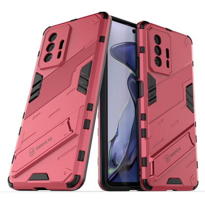 Xiaomi Mi 11T Shockproof Phone Case - Punk Armor 2-in-1 PC + TPU with Invisible Holder