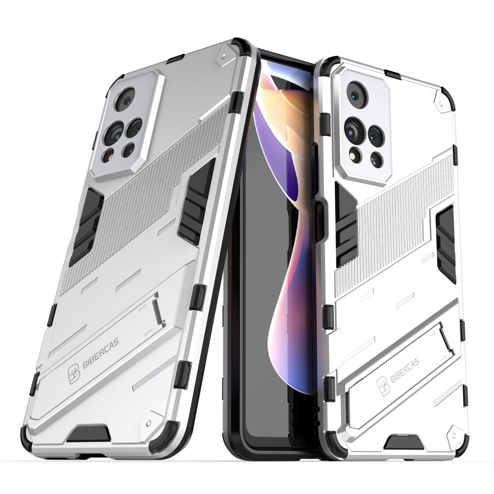 Xiaomi Redmi Note 11 Pro+ Shockproof Phone Case - Punk Armor 2-in-1 PC + TPU with Invisible Holder