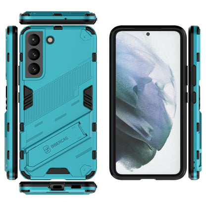 Samsung Galaxy S22 5G Shockproof Phone Case - Punk Armor 2-in-1 PC + TPU with Invisible Holder