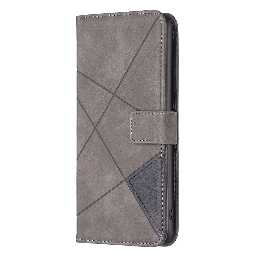 Honor 60 Pro Wallet Case – Rhombus Texture PU Leather, Magnetic Buckle, Card Slots, Stand Function, Shockproof Protective Cover
