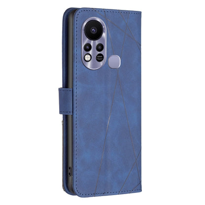 Infinix Hot 11s NFC Wallet Case – Rhombus Texture PU Leather, Magnetic Buckle, Card Slots, Stand Function, Shockproof Protective Cover