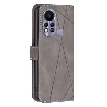 Infinix Hot 11s NFC Wallet Case – Rhombus Texture PU Leather, Magnetic Buckle, Card Slots, Stand Function, Shockproof Protective Cover