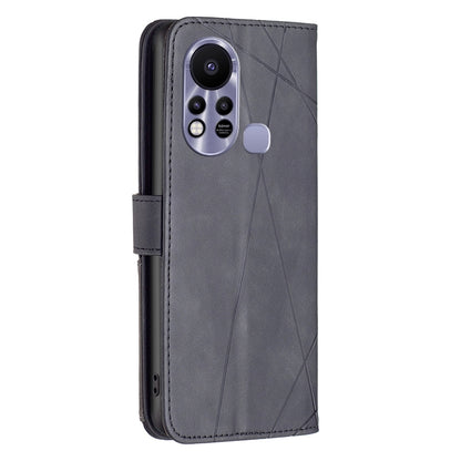 Infinix Hot 11s NFC Wallet Case – Rhombus Texture PU Leather, Magnetic Buckle, Card Slots, Stand Function, Shockproof Protective Cover