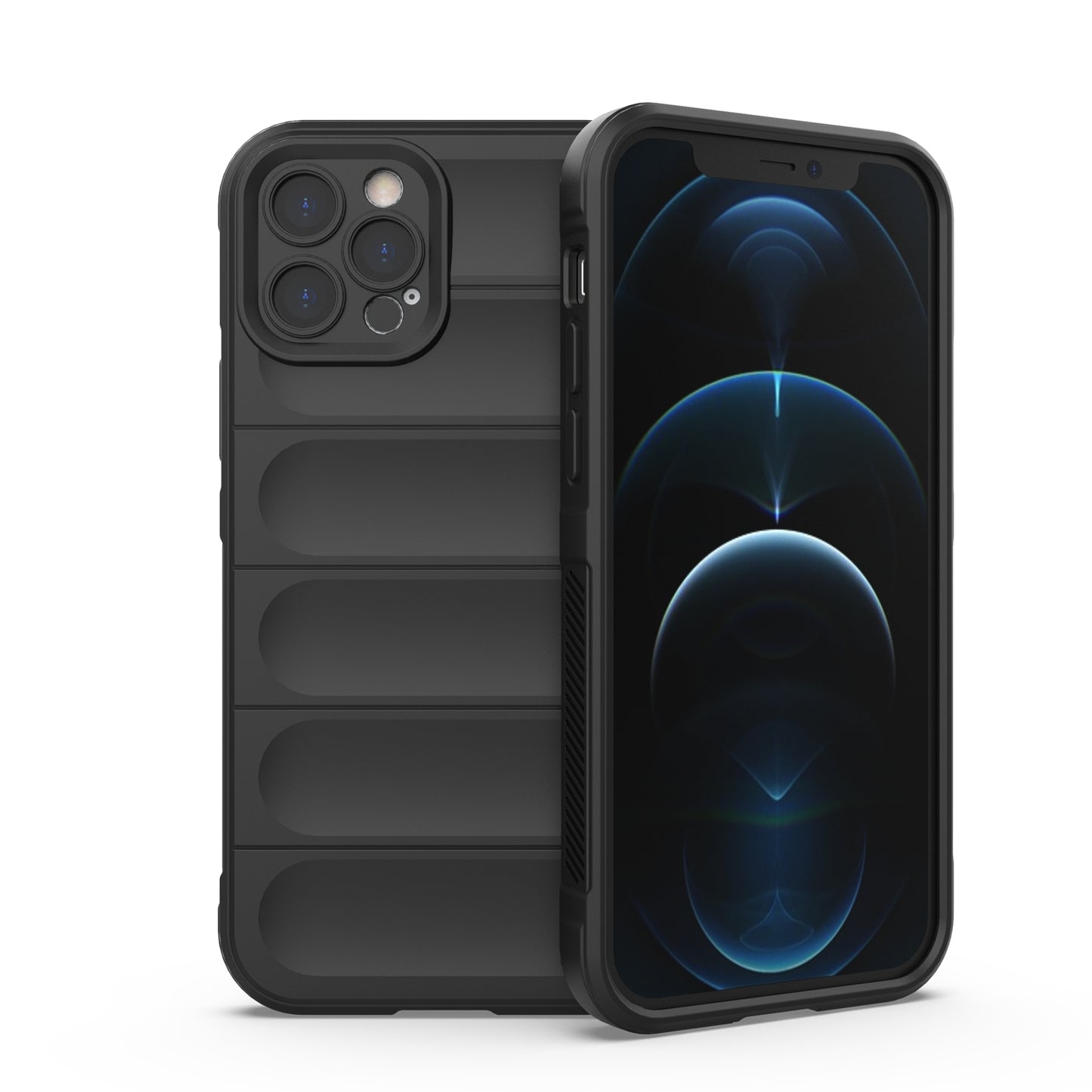 iPhone 12 Pro Magic Shield TPU + Flannel Phone Case: Durable, Non-toxic, Easy Access, Stylish Design