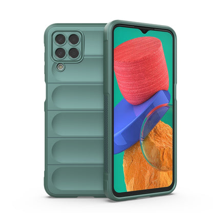Samsung Galaxy M33 5G Magic Shield TPU + Flannel Phone Case: Durable, Non-toxic, Easy Access, Stylish Design