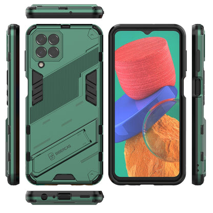 Samsung Galaxy M33 5G Shockproof Phone Case - Punk Armor 2-in-1 PC + TPU with Invisible Holder