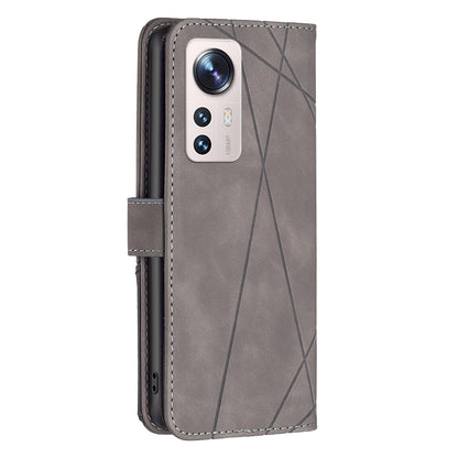 Xiaomi 12 Lite Wallet Case – Rhombus Texture PU Leather, Magnetic Buckle, Card Slots, Stand Function, Shockproof Protective Cover
