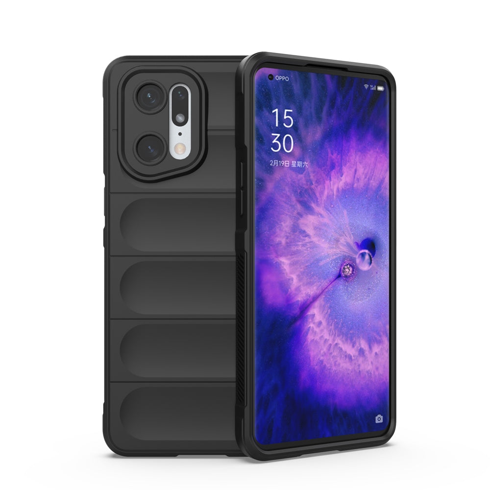 OPPO Find X5 Pro Magic Shield TPU + Flannel Phone Case: Durable, Non-toxic, Easy Access, Stylish Design