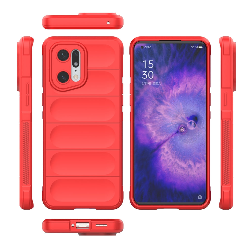 OPPO Find X5 Pro Magic Shield TPU + Flannel Phone Case: Durable, Non-toxic, Easy Access, Stylish Design