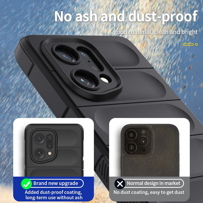 OPPO Find X5 Magic Shield TPU + Flannel Phone Case: Durable, Non-toxic, Easy Access, Stylish Design