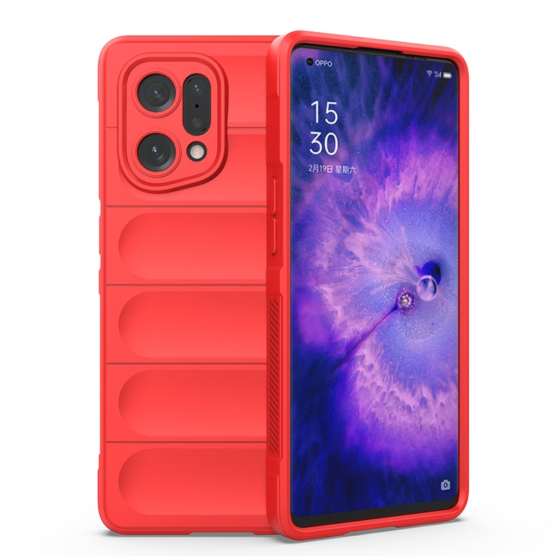 OPPO Find X5 Magic Shield TPU + Flannel Phone Case: Durable, Non-toxic, Easy Access, Stylish Design