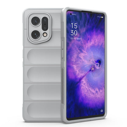 OPPO Find X5 Magic Shield TPU + Flannel Phone Case: Durable, Non-toxic, Easy Access, Stylish Design