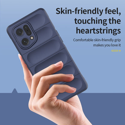 OPPO Find X5 Magic Shield TPU + Flannel Phone Case: Durable, Non-toxic, Easy Access, Stylish Design