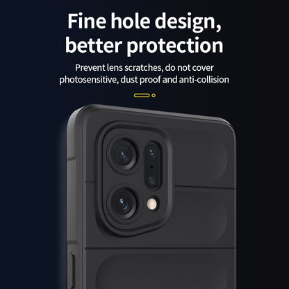 OPPO Find X5 Magic Shield TPU + Flannel Phone Case: Durable, Non-toxic, Easy Access, Stylish Design