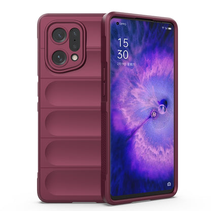 OPPO Find X5 Magic Shield TPU + Flannel Phone Case: Durable, Non-toxic, Easy Access, Stylish Design
