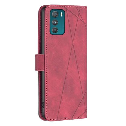 Motorola Moto G42 4G Wallet Case – Rhombus Texture PU Leather, Magnetic Buckle, Card Slots, Stand Function, Shockproof Protective Cover