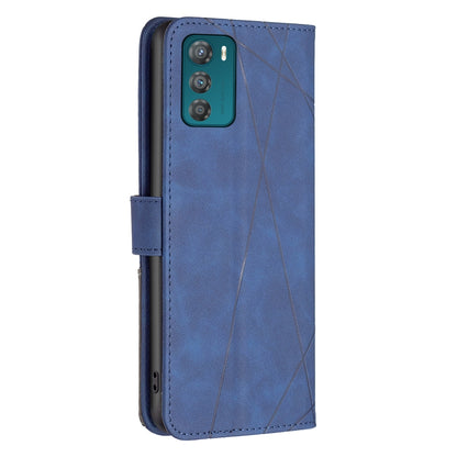 Motorola Moto G42 4G Wallet Case – Rhombus Texture PU Leather, Magnetic Buckle, Card Slots, Stand Function, Shockproof Protective Cover