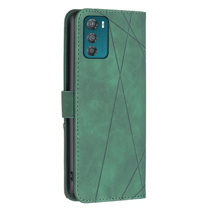 Motorola Moto G42 4G Wallet Case – Rhombus Texture PU Leather, Magnetic Buckle, Card Slots, Stand Function, Shockproof Protective Cover