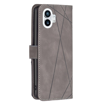 Nothing Phone 1 Wallet Case – Rhombus Texture PU Leather, Magnetic Buckle, Card Slots, Stand Function, Shockproof Protective Cover