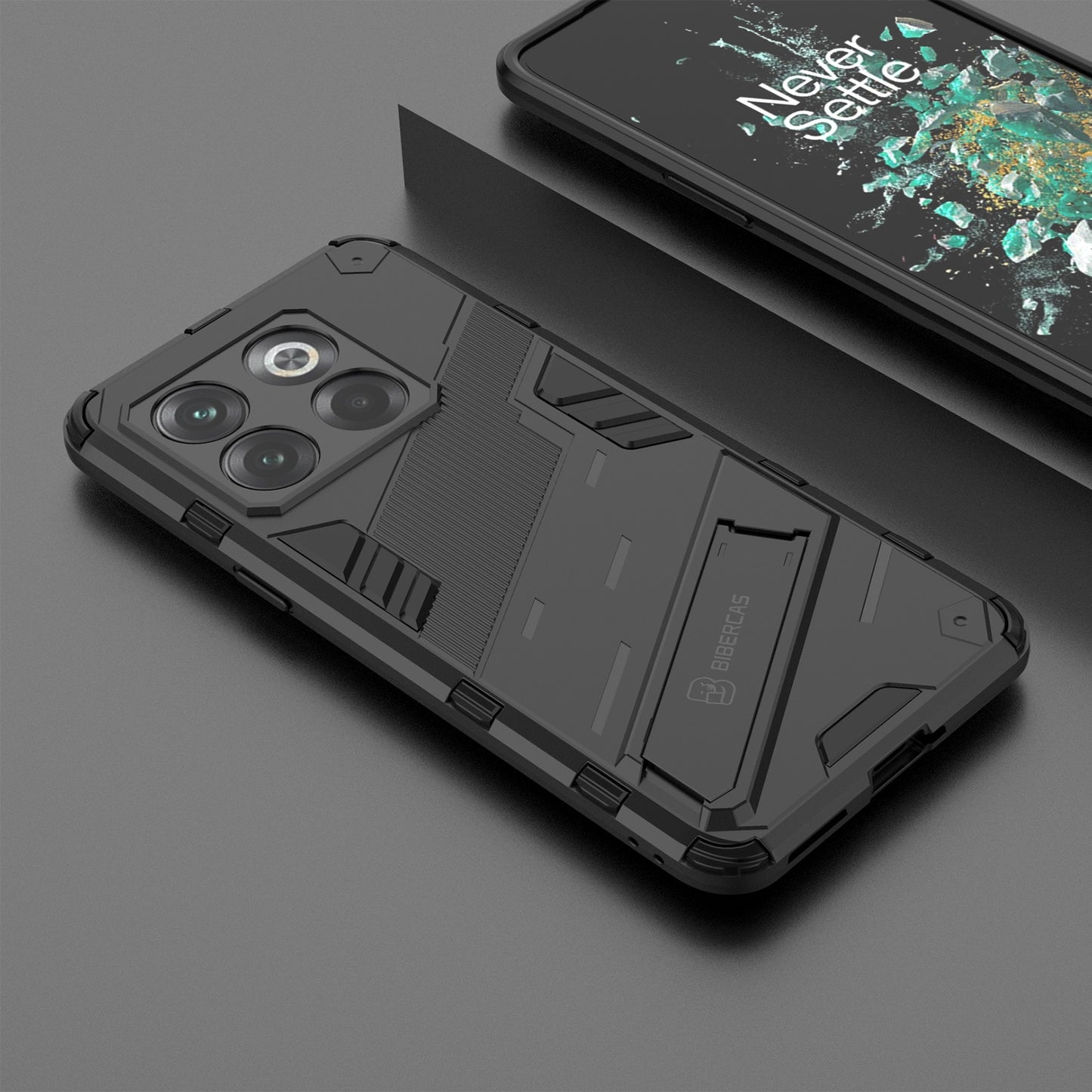 OnePlus 10T 5G Shockproof Phone Case - Punk Armor 2-in-1 PC + TPU with Invisible Holder