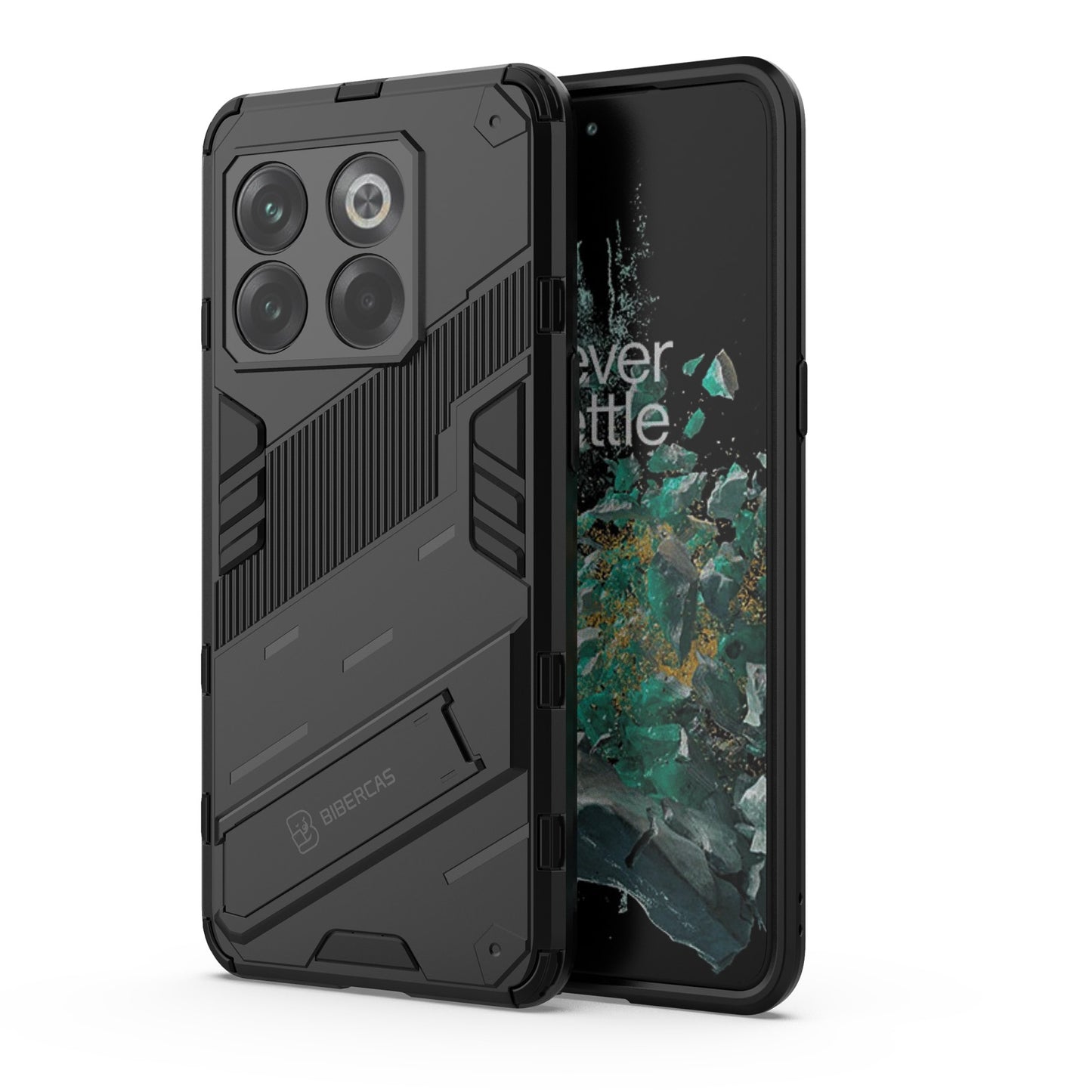 OnePlus 10T 5G Shockproof Phone Case - Punk Armor 2-in-1 PC + TPU with Invisible Holder