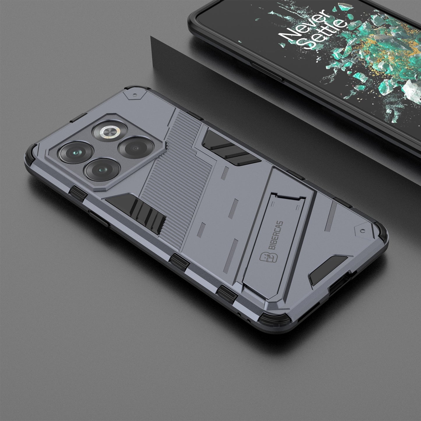 OnePlus 10T 5G Shockproof Phone Case - Punk Armor 2-in-1 PC + TPU with Invisible Holder