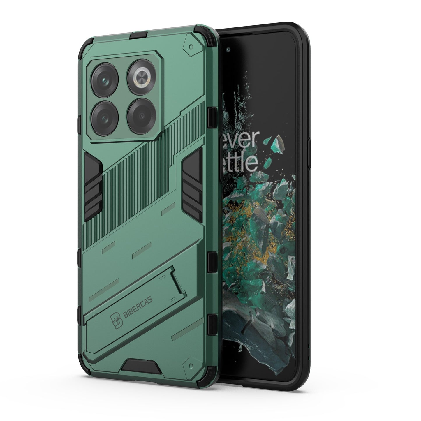 OnePlus 10T 5G Shockproof Phone Case - Punk Armor 2-in-1 PC + TPU with Invisible Holder