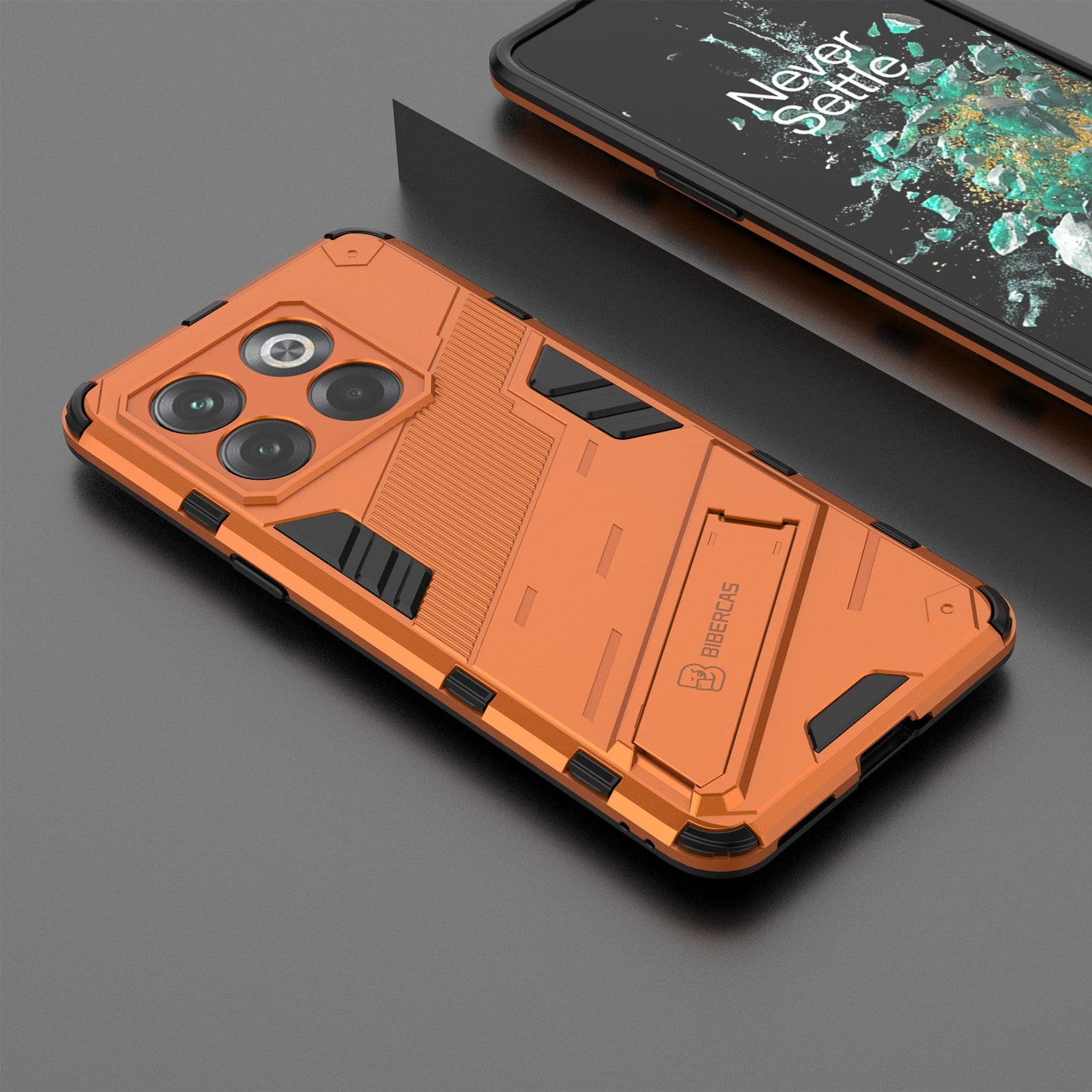OnePlus 10T 5G Shockproof Phone Case - Punk Armor 2-in-1 PC + TPU with Invisible Holder