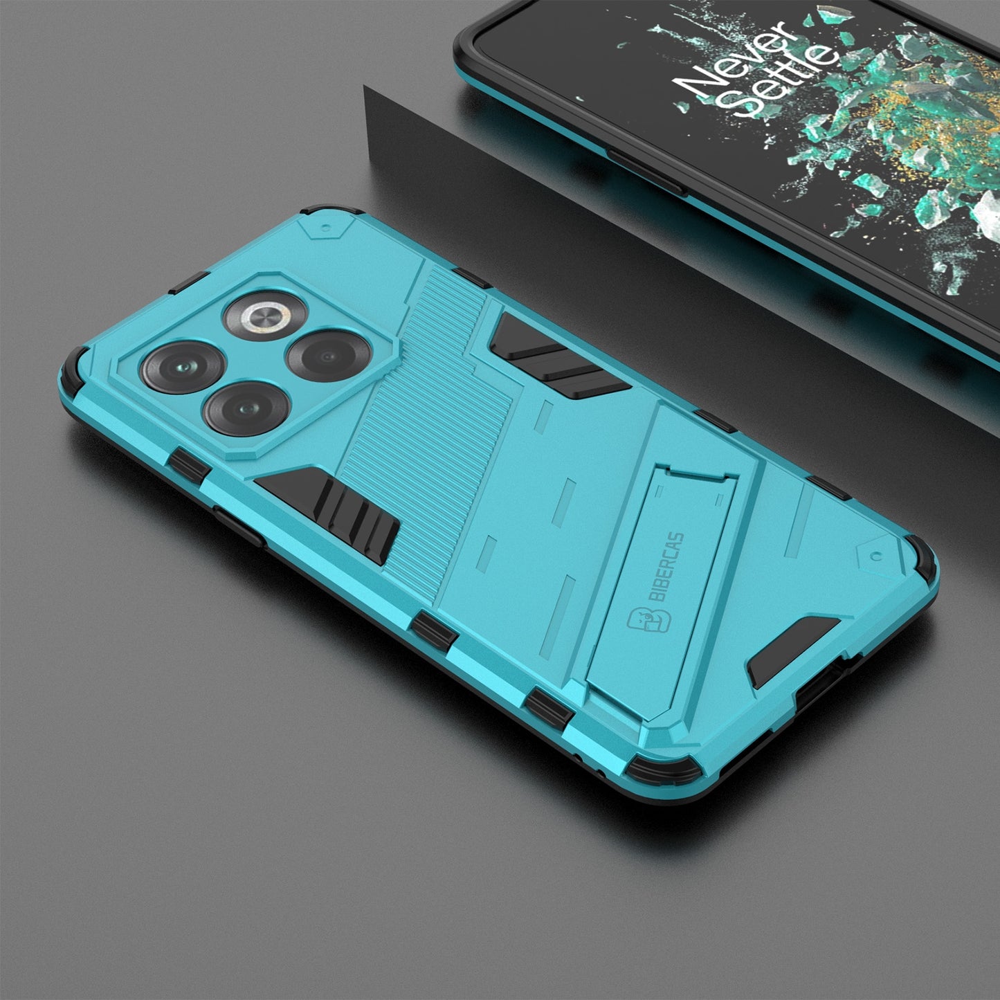OnePlus 10T 5G Shockproof Phone Case - Punk Armor 2-in-1 PC + TPU with Invisible Holder