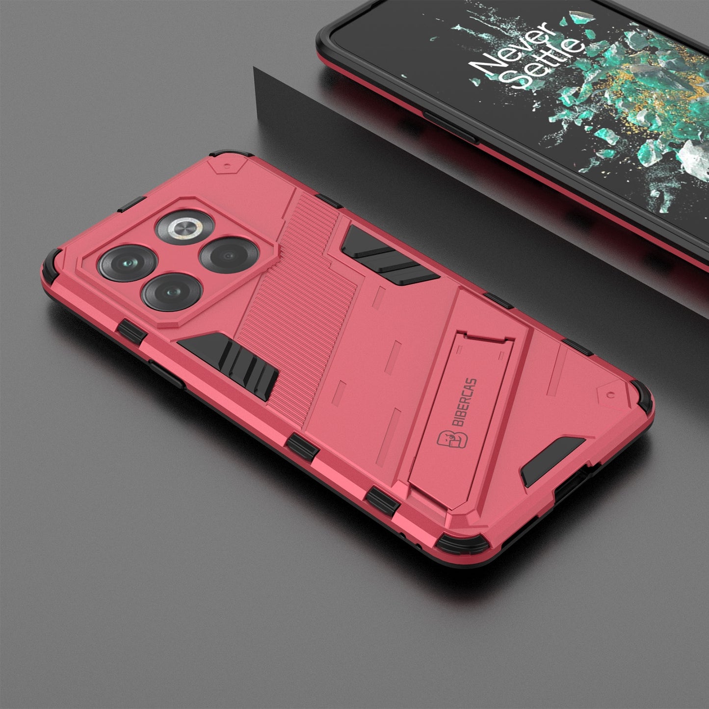 OnePlus 10T 5G Shockproof Phone Case - Punk Armor 2-in-1 PC + TPU with Invisible Holder
