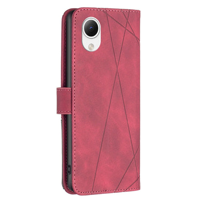 Samsung Galaxy A23e 5G Wallet Case – Rhombus Texture PU Leather, Magnetic Buckle, Card Slots, Stand Function, Shockproof Protective Cover
