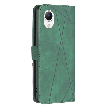 Samsung Galaxy A23e 5G Wallet Case – Rhombus Texture PU Leather, Magnetic Buckle, Card Slots, Stand Function, Shockproof Protective Cover
