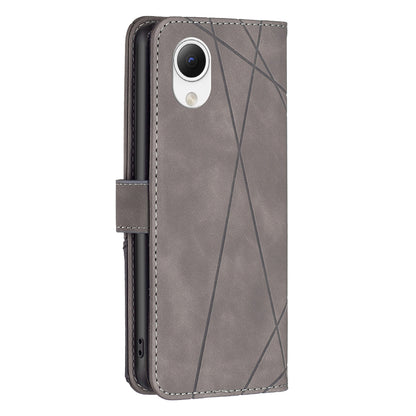 Samsung Galaxy A23e 5G Wallet Case – Rhombus Texture PU Leather, Magnetic Buckle, Card Slots, Stand Function, Shockproof Protective Cover