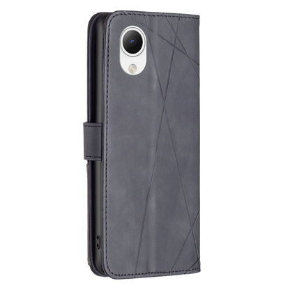 Samsung Galaxy A23e 5G Wallet Case – Rhombus Texture PU Leather, Magnetic Buckle, Card Slots, Stand Function, Shockproof Protective Cover