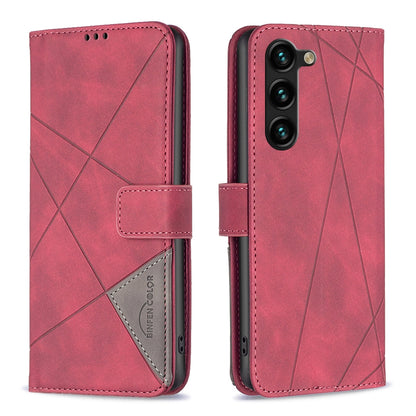 Samsung Galaxy S23+ 5G Wallet Case – Rhombus Texture PU Leather, Magnetic Buckle, Card Slots, Stand Function, Shockproof Protective Cover